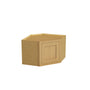 Inset Hazelnut Oak RTA 25.5"W x 18-42"H x 13.5"D 4-Size Diagonal Corner Wall Cabinet with 2-3 Shelves