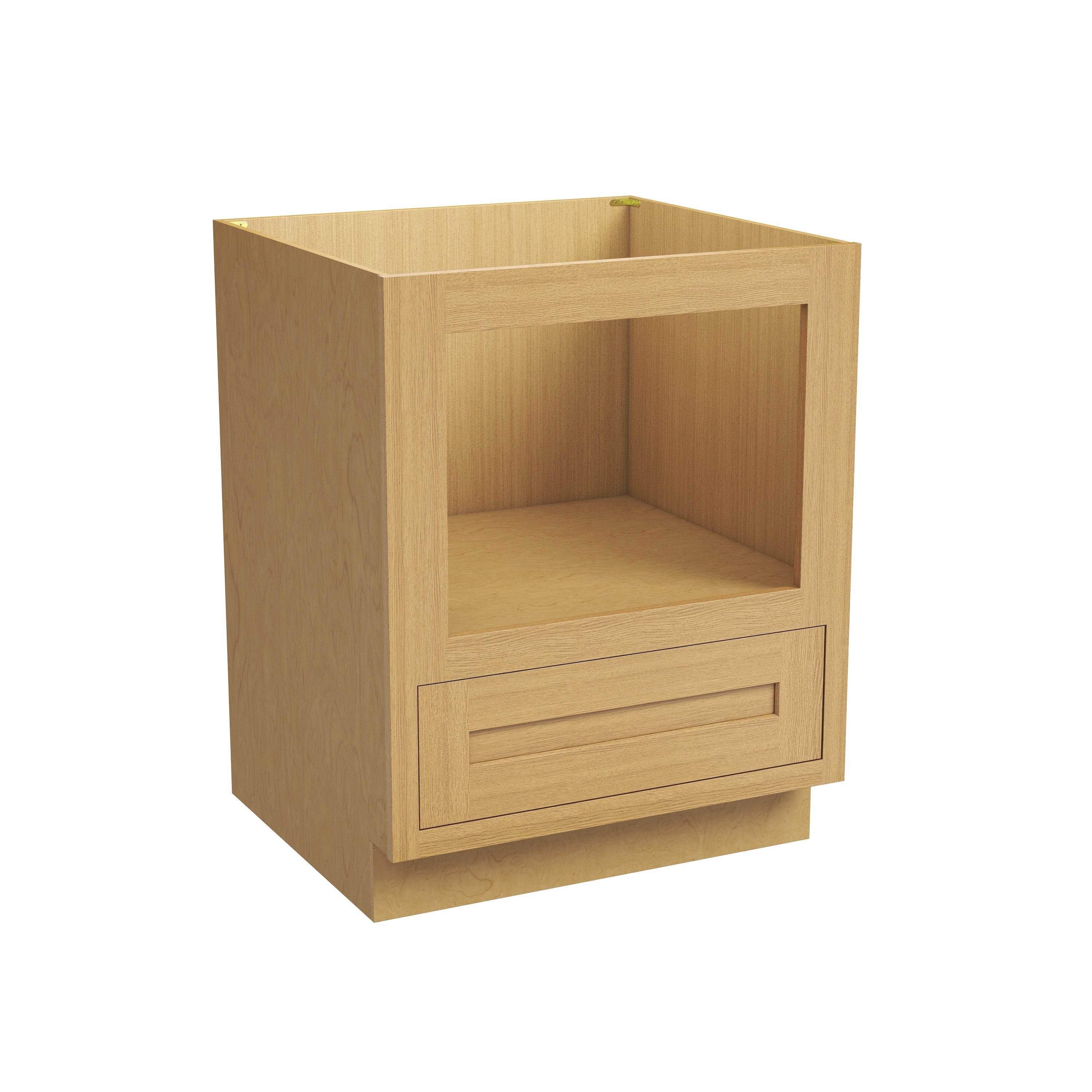 Inset Hazelnut Oak RTA 27-30"W x 34.5"H x 25"D 2-Size Drawer Base Cabinet with Microwave Opening