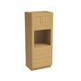 Inset Hazelnut Oak RTA 33"W x 84-96"H x 25"D 3-Size Pantry Cabinet with Oven Opening, 4 Drawers and 2 Doors