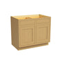 Inset Hazelnut Oak RTA 39-42"W x 34.5"H x 25"D 2-Size Double Drawers Base Cabinet with 2 Doors