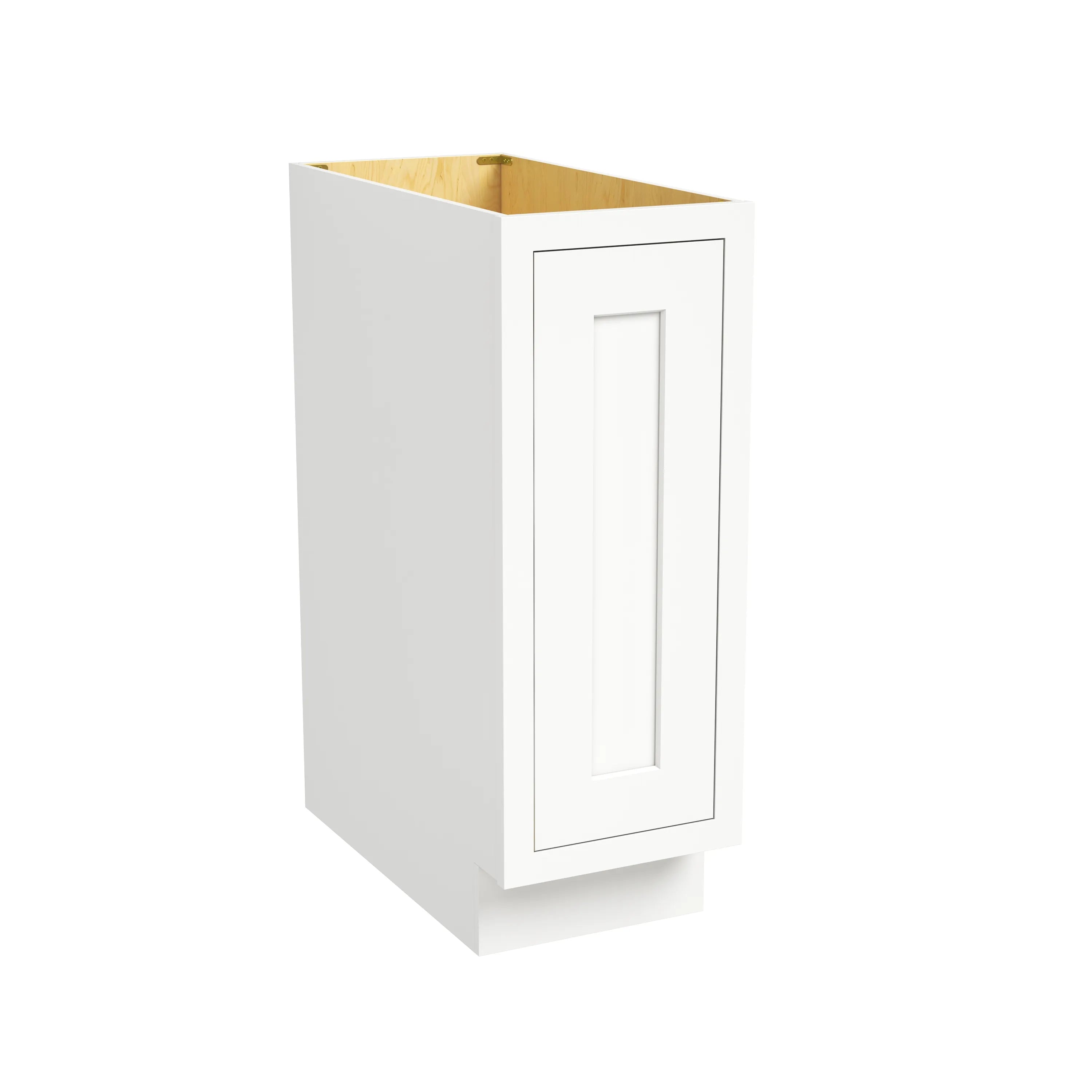 Inset Origami White RTA 12-21"W x 34.5"H x 25"D 4-Size Full Height Single Door Base Cabinet