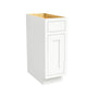 Inset Origami White RTA 12-21"W x 34.5"H x 25"D 4-Size Single Drawer Base Cabinet with 1 Door