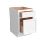Inset Origami White RTA 18"W x 34.5"H x 25"D Base Waste Basket Cabinet with 2 Bins