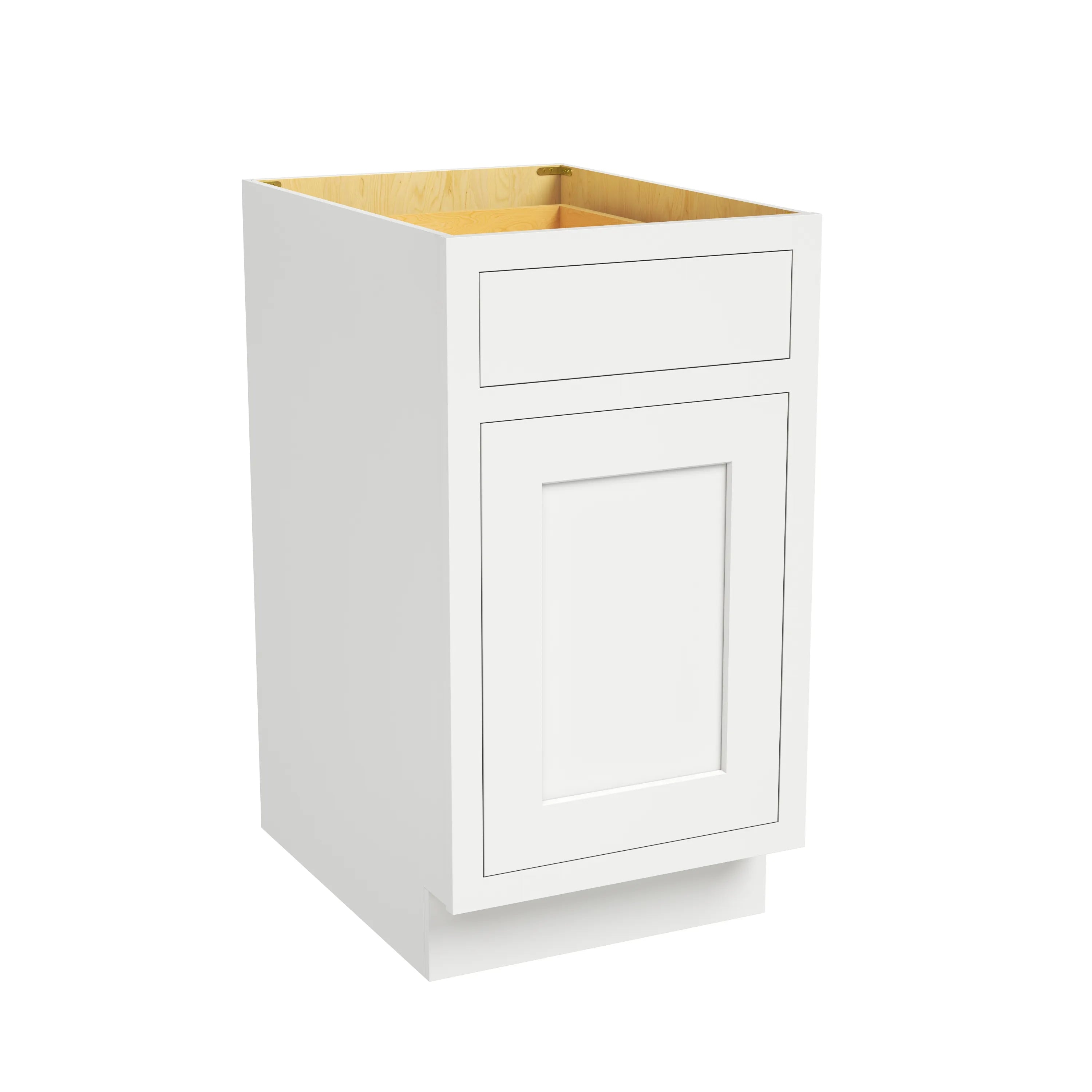 Inset Origami White RTA 18"W x 34.5"H x 25"D Base Waste Basket Cabinet with 2 Bins