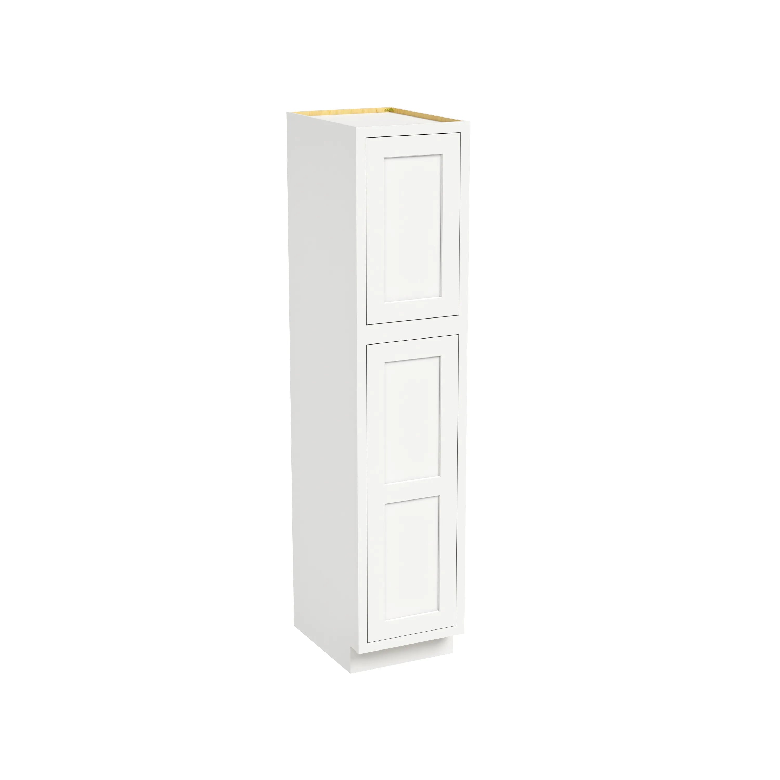 Inset Origami White RTA 18"W x 84-96"H x 25"D 3-Size Pantry Cabinet with 2 Doors and 4 Shelves