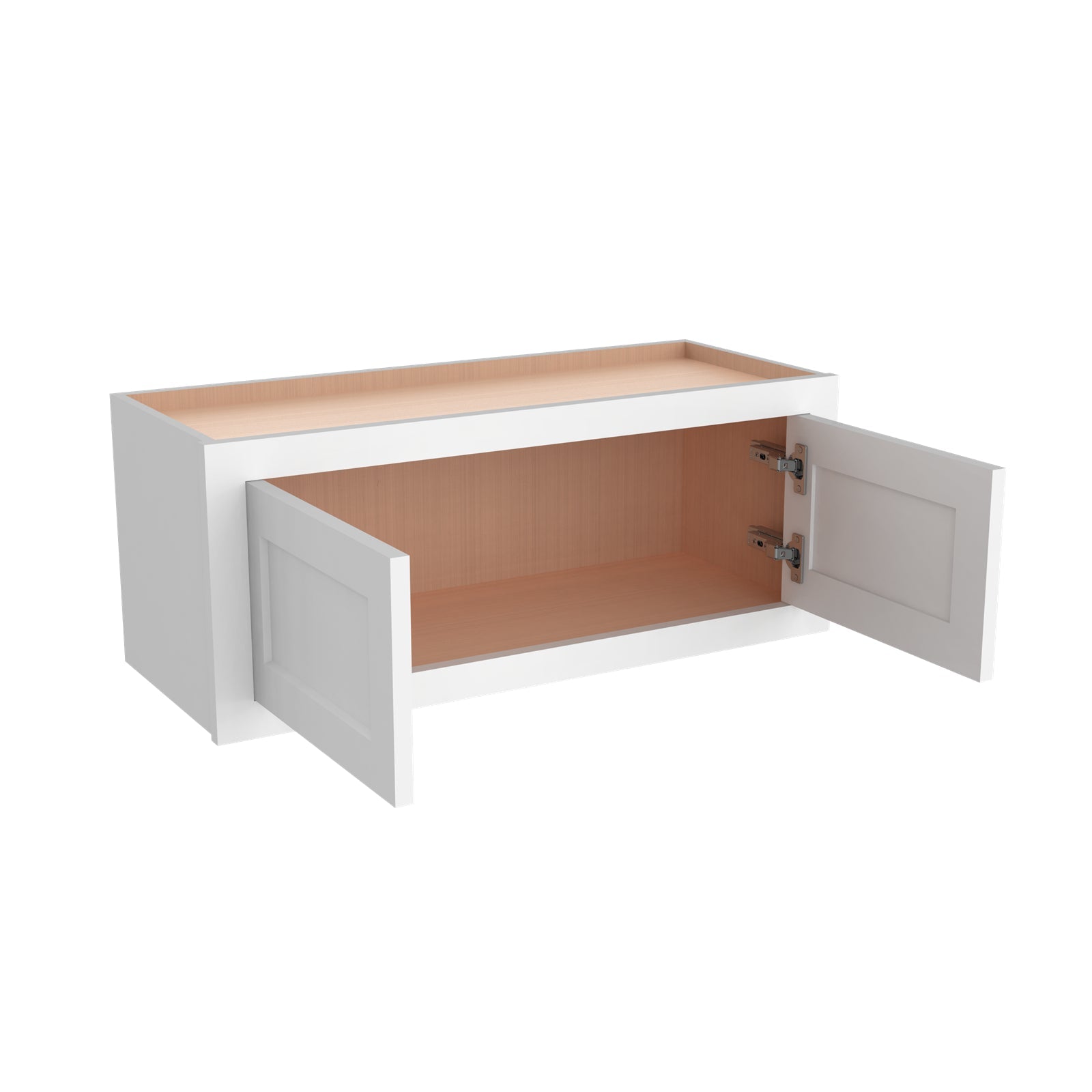 Inset Origami White RTA 24-36"W x 12-24"H x 13.5"D 10-Size Double Doors Wall Cabinet