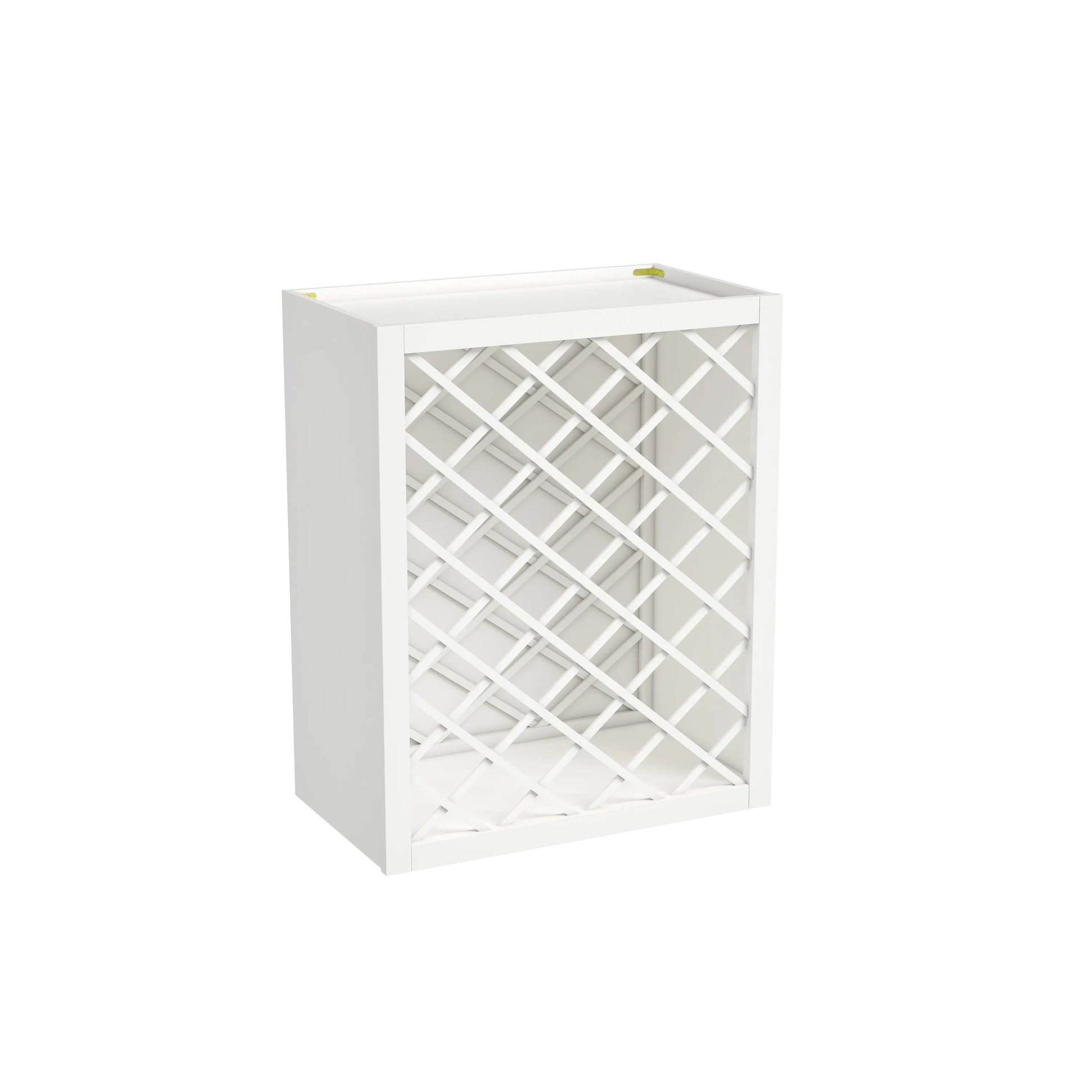 Inset Origami White RTA 24-36"W x 15-30"H x 13.5"D 5-Size Diamond Lattice Wine Grid Wall Rack Cabinet