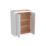 Inset Origami White RTA 24-36"W x 30-42"H x 13.5"D 15-Size Double Doors Wall Cabinet