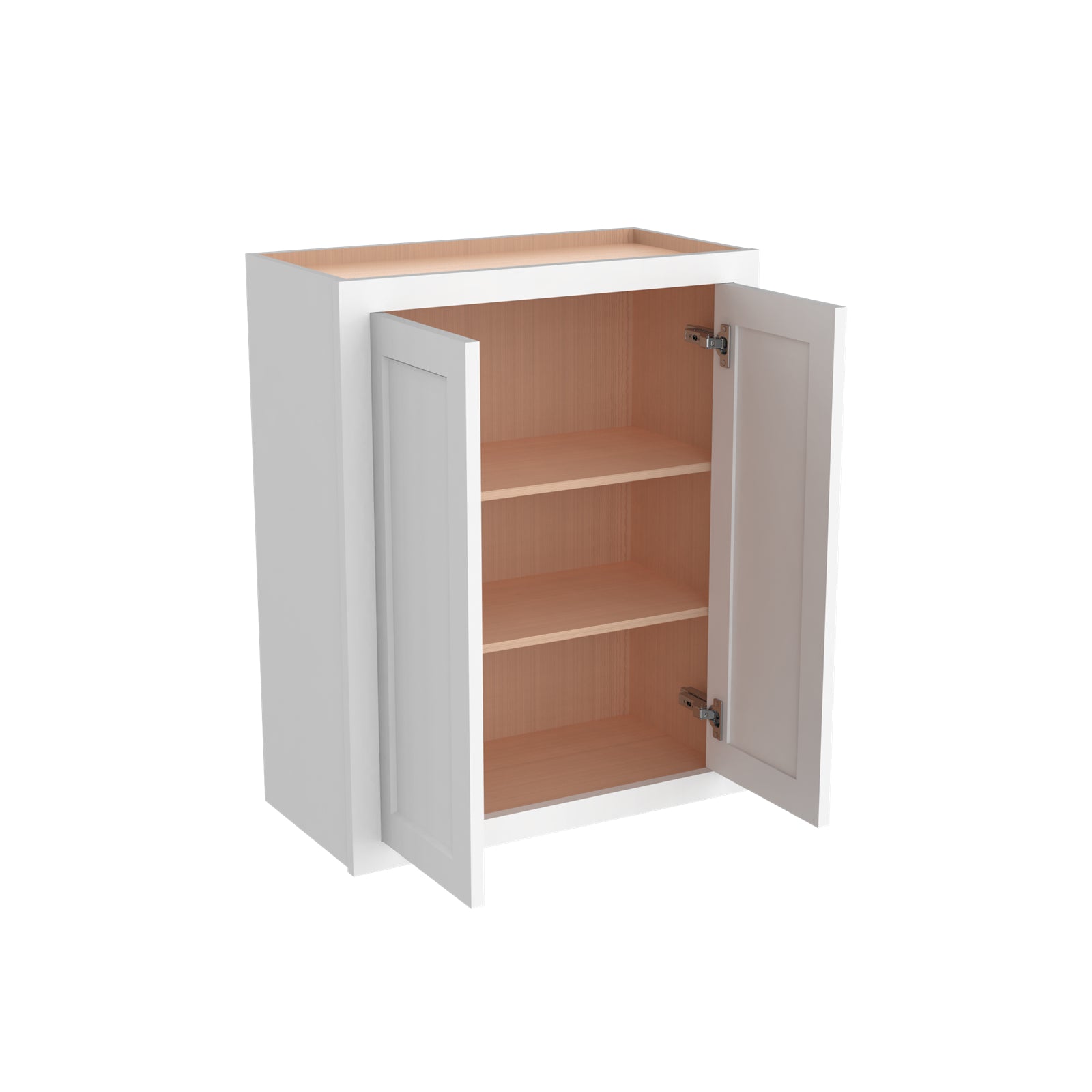 Inset Origami White RTA 24-36"W x 30-42"H x 13.5"D 15-Size Double Doors Wall Cabinet