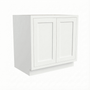 Inset Origami White RTA 24-36"W x 34.5"H x 25"D 5-Size Full Height Double Doors Base Cabinet