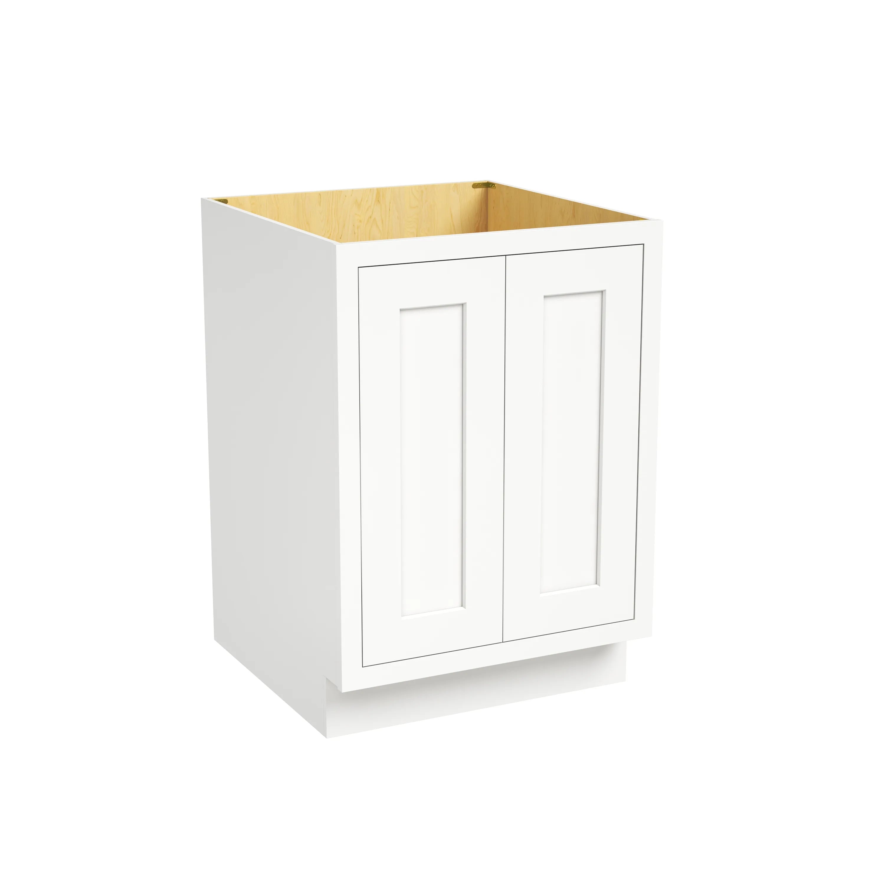 Inset Origami White RTA 24-36"W x 34.5"H x 25"D 5-Size Full Height Double Doors Base Cabinet