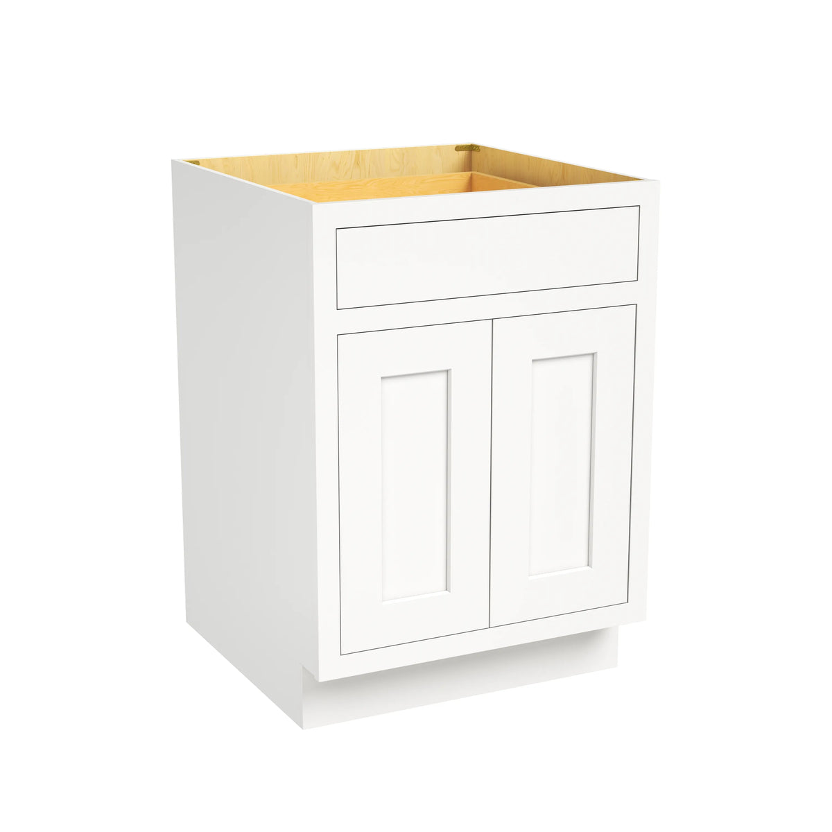 Inset Origami White RTA 24-36"W x 34.5"H x 25"D 5-Size Single Drawer Base Cabinet with 2 Doors
