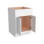 Inset Origami White RTA 24-36"W x 34.5"H x 25"D 5-Size Sink Base Cabinet with 2 Doors and 1 False Drawer