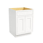 Inset Origami White RTA 24-36"W x 34.5"H x 25"D 5-Size Sink Base Cabinet with 2 Doors and 1 False Drawer