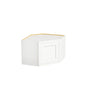 Inset Origami White RTA 25.5"W x 18-42"H x 13.5"D 4-Size Diagonal Corner Wall Cabinet with 2-3 Shelves