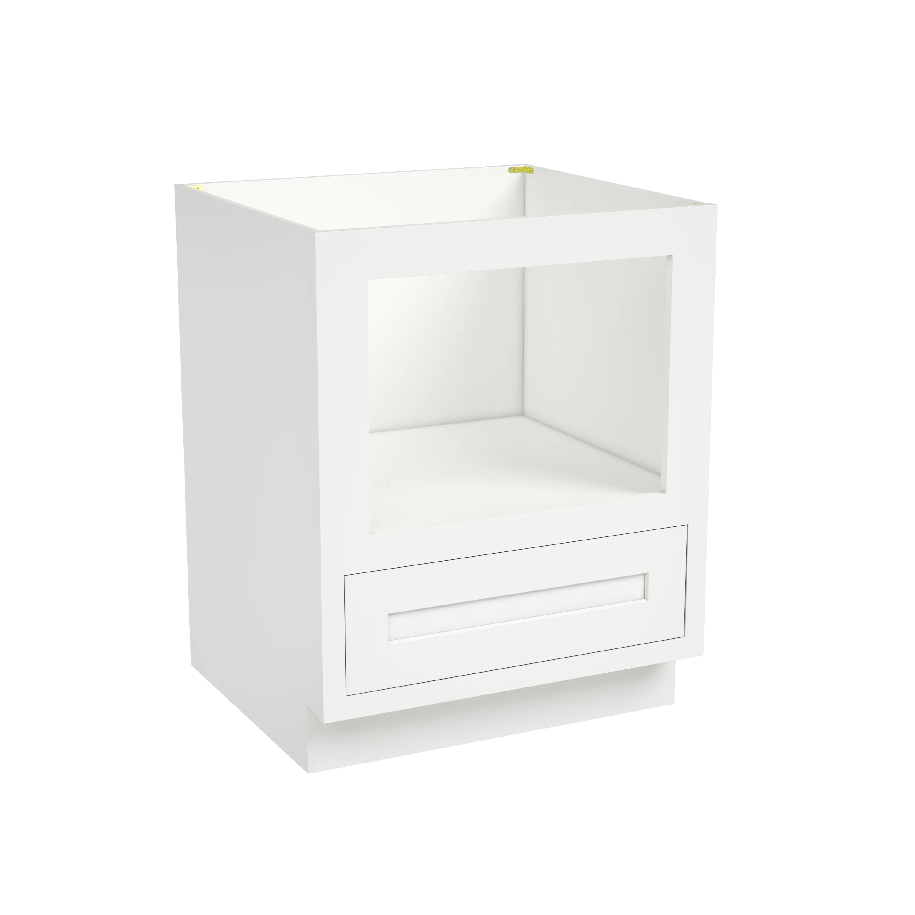 Inset Origami White RTA 27-30"W x 34.5"H x 25"D 2-Size Drawer Base Cabinet with Microwave Opening
