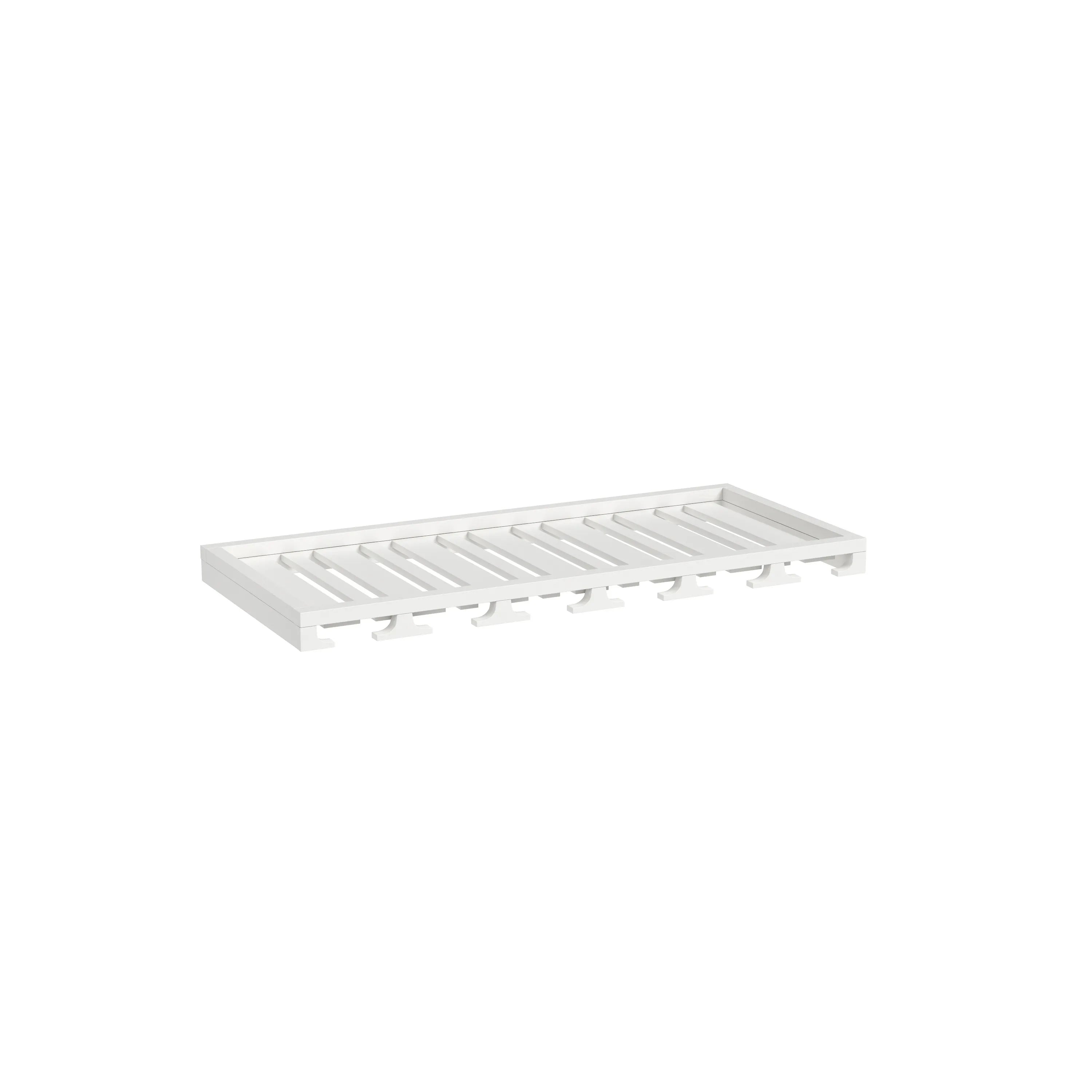 Inset Origami White RTA 30-36"W x 1.63"H x 13.5"D 2-Size Wall Glass Hanger