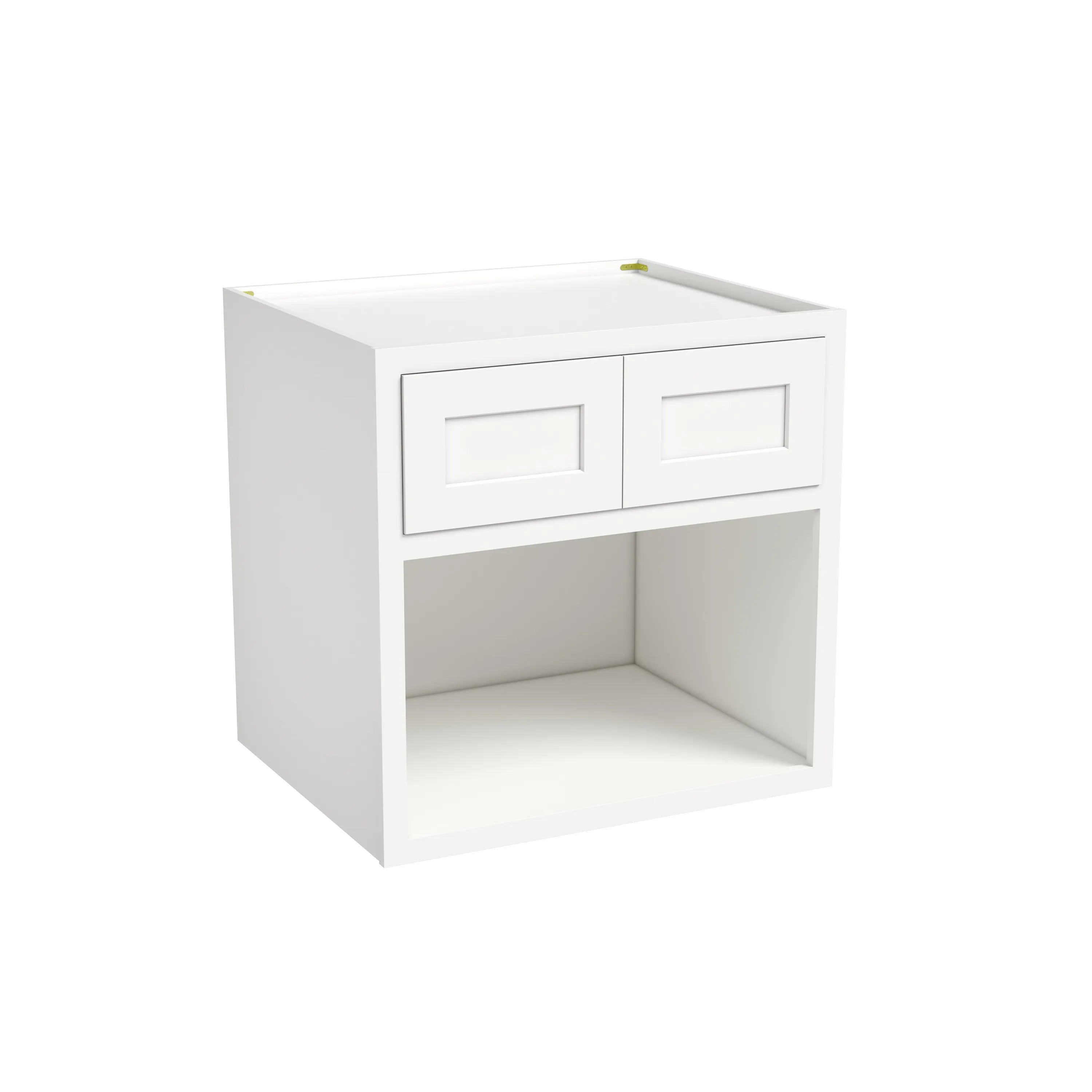 Inset Origami White RTA 30"W x 30-42"H x 25"D 3-Size Double Doors Wall Cabinet with Microwave Opening