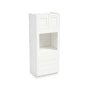 Inset Origami White RTA 33"W x 84-96"H x 25"D 3-Size Pantry Cabinet with Oven Opening, 4 Drawers and 2 Doors