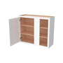 Inset Origami White RTA 36"W x 30-42"H x 13.5"D 3-Size Blind Corner Wall Cabinet with 2-3 Shelves
