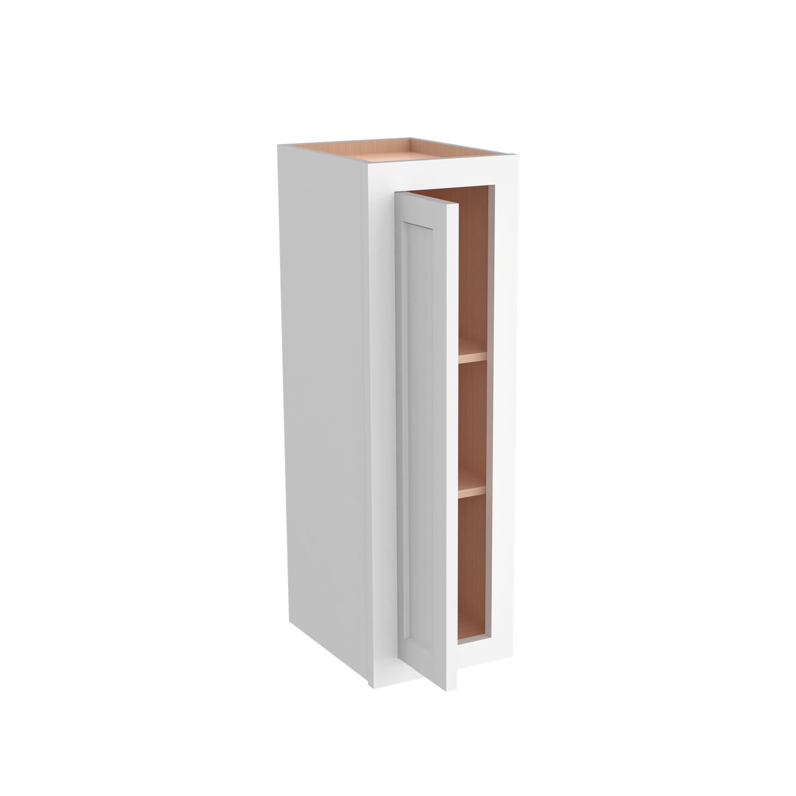Inset Origami White RTA 9-21"W x 30-42"H x 13.5"D 15-Size Single Door Wall Cabinet