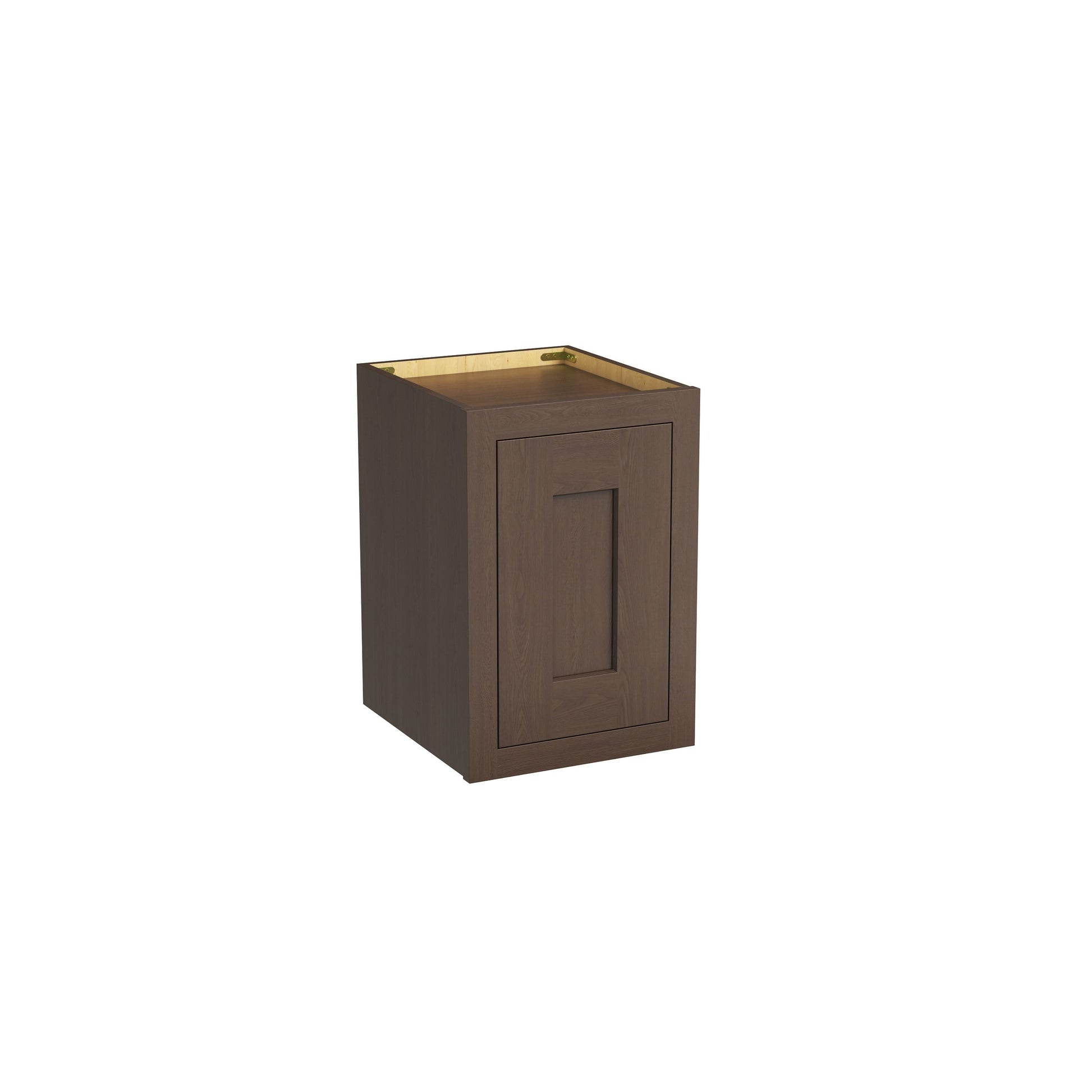 Inset Truffle Brown RTA 12-21"W x 18"H x 13.5"D 4-Size Single Door Wall Cabinet