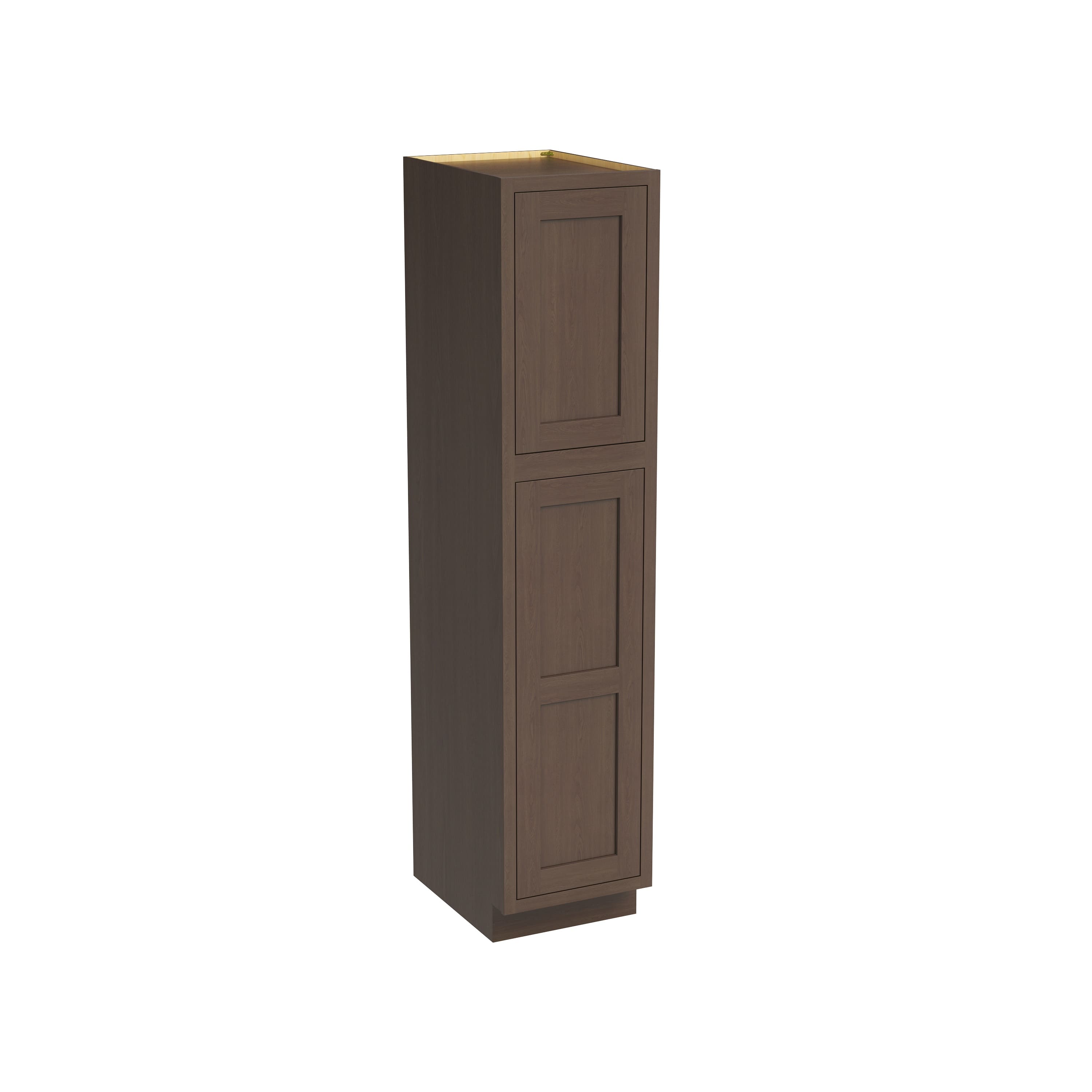 Inset Truffle Brown RTA 18"W x 84-96"H x 25"D 3-Size Pantry Cabinet with 2 Doors and 4 Shelves