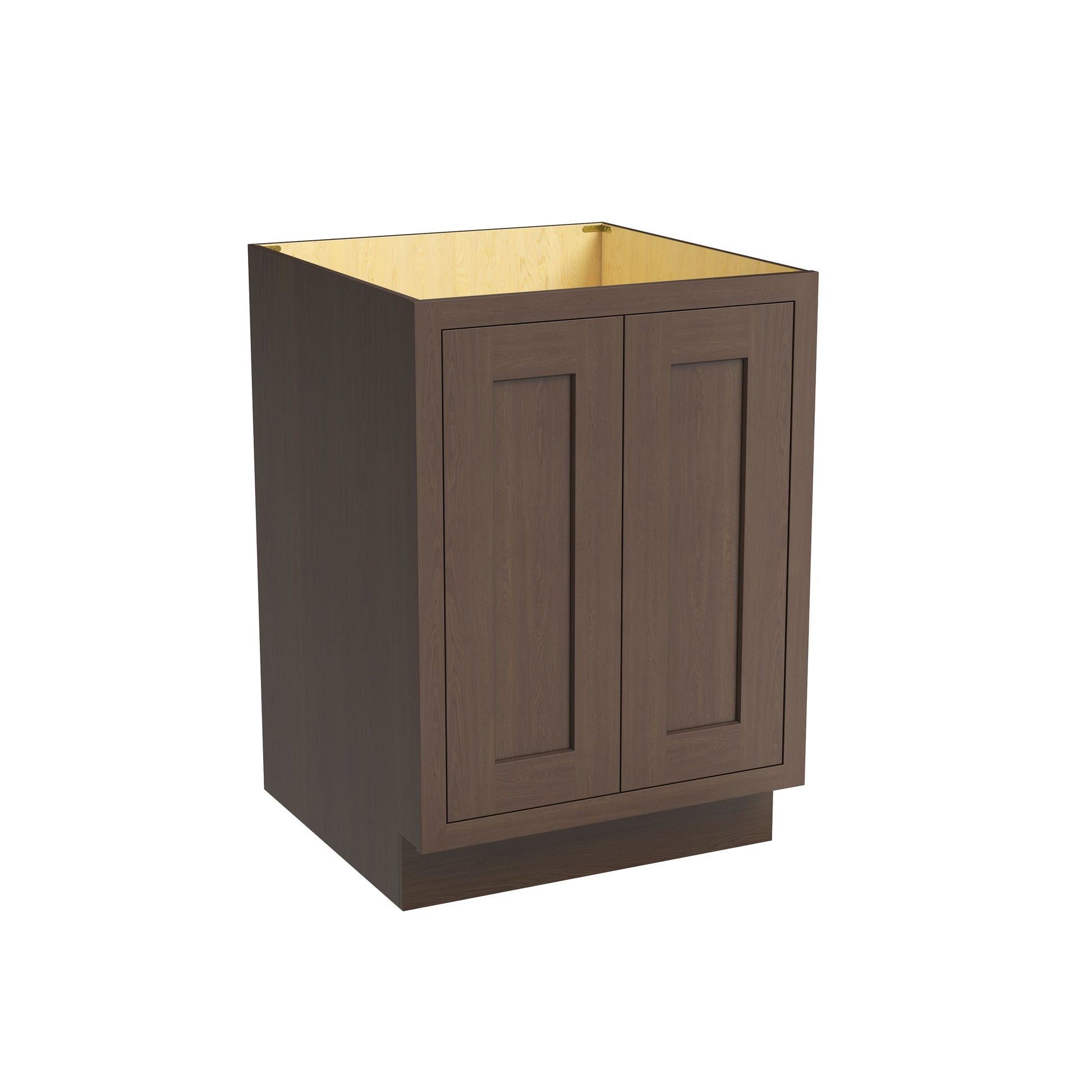 Inset Truffle Brown RTA 24-36"W x 34.5"H x 25"D 5-Size Full Height Double Doors Base Cabinet