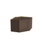 Inset Truffle Brown RTA 25.5"W x 18-42"H x 13.5"D 4-Size Diagonal Corner Wall Cabinet with 2-3 Shelves