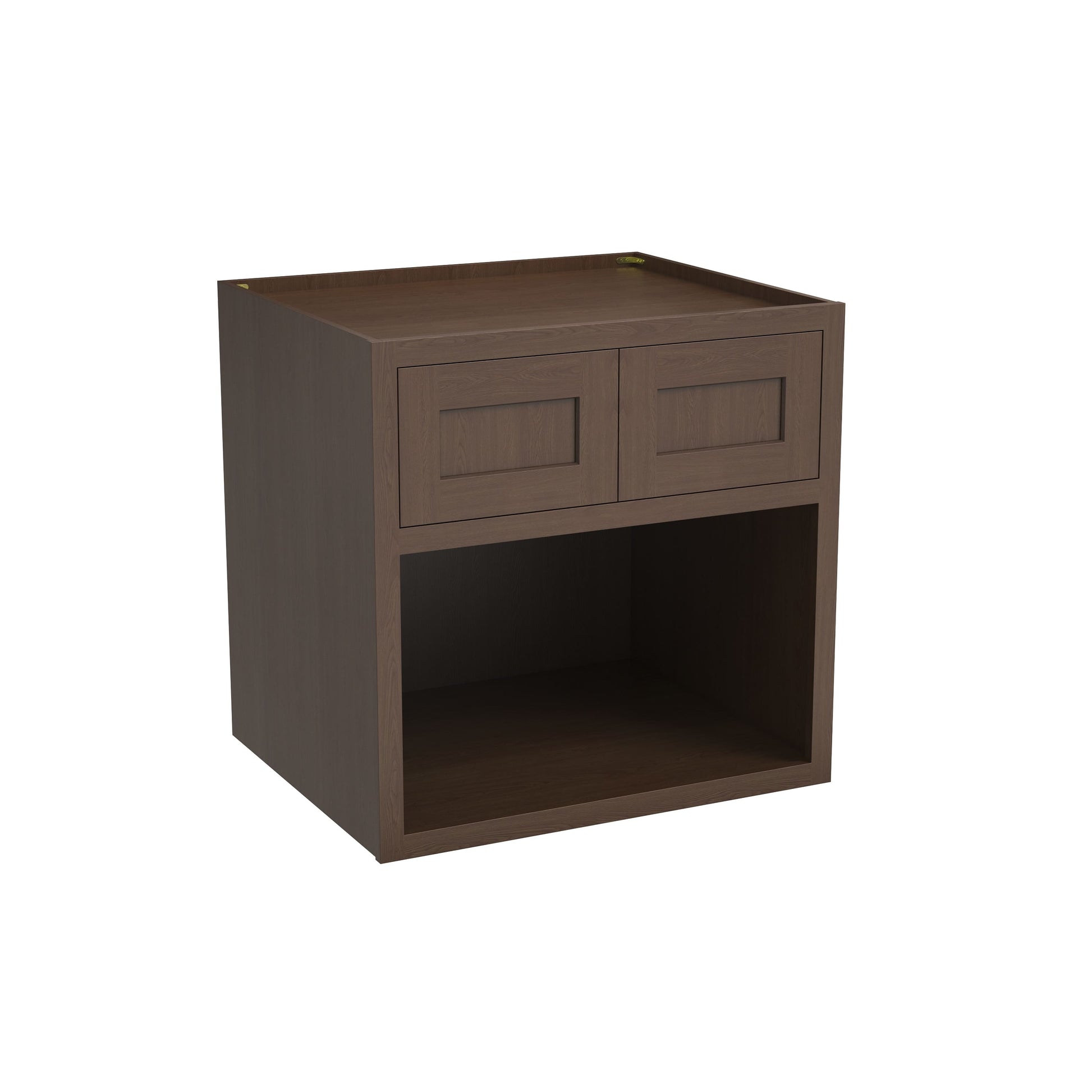 Inset Truffle Brown RTA 30"W x 30-42"H x 25"D 3-Size Double Doors Wall Cabinet with Microwave Opening