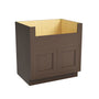 Inset Truffle Brown RTA 33-39"W x 34.5"H x 25"D 3-Size Farm Sink Base Cabinet with 2 Doors
