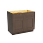 Inset Truffle Brown RTA 39-42"W x 34.5"H x 25"D 2-Size Double Drawers Base Cabinet with 2 Doors