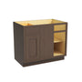 Inset Truffle Brown RTA 40-46"W x 34.5"H x 25"D 3-Size Blind Corner Base Cabinet with 1 Door, 1 Drawer and 1 Shelf