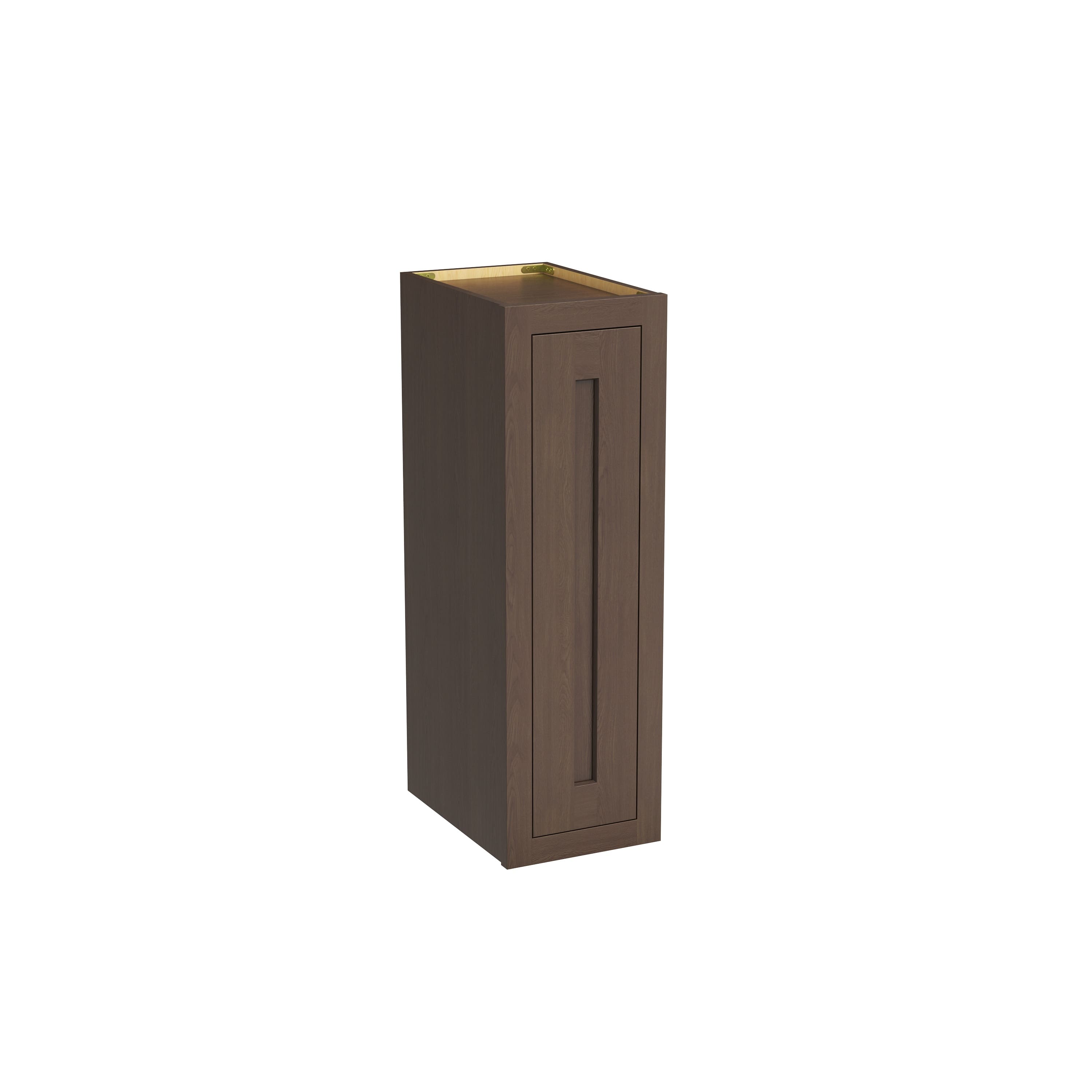 Inset Truffle Brown RTA 9-21"W x 30-42"H x 13.5"D 15-Size Single Door Wall Cabinet