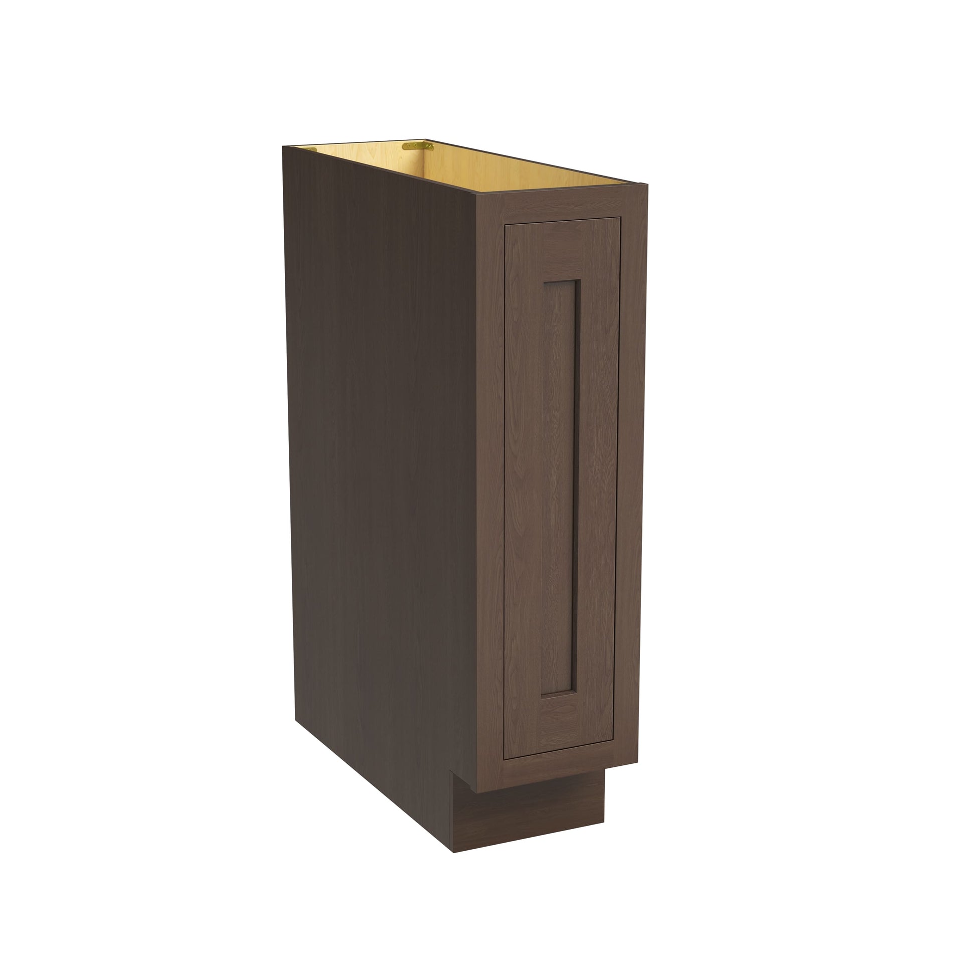 Inset Truffle Brown RTA 9"W x 34.5"H x 25"D Tray Base Cabinet with Pull-out basket