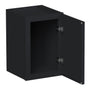 Slim Ebony Black Shaker RTA 12"/15"/18"/21"W x 18"H x 12"D Single Door Short Wall Cabinet