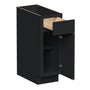 Slim Ebony Black Shaker RTA 12"/15"/18"/21"W x 34.5"H x 24"D Standard Base Cabinet with 1 Drawer and 1 Door