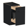 Slim Ebony Black Shaker RTA 18"W x 34.5"H x 24"D Waste Basket Base Cabinet with 1 Drawer and 1 Door