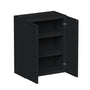 Slim Ebony Black Shaker RTA 24"-36"W x 30"/36"/42"H x 12"D 15-Size Standard Wall Cabinet with 2 Doors