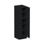 Slim Ebony Black Shaker RTA 24"/30"W x 84"/90"/96"H x 27"D 6-Size Tall Pantry Cabinet with 4 Doors and Shelves