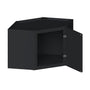 Slim Ebony Black Shaker RTA 24"W x 18"/30"/36"/42"H x 12"D Diagonal Corner Wall Cabinet