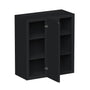 Slim Ebony Black Shaker RTA 27"W x 30"/36"/42"H x 12"D Standard Corner Wall Cabinet with Shelves