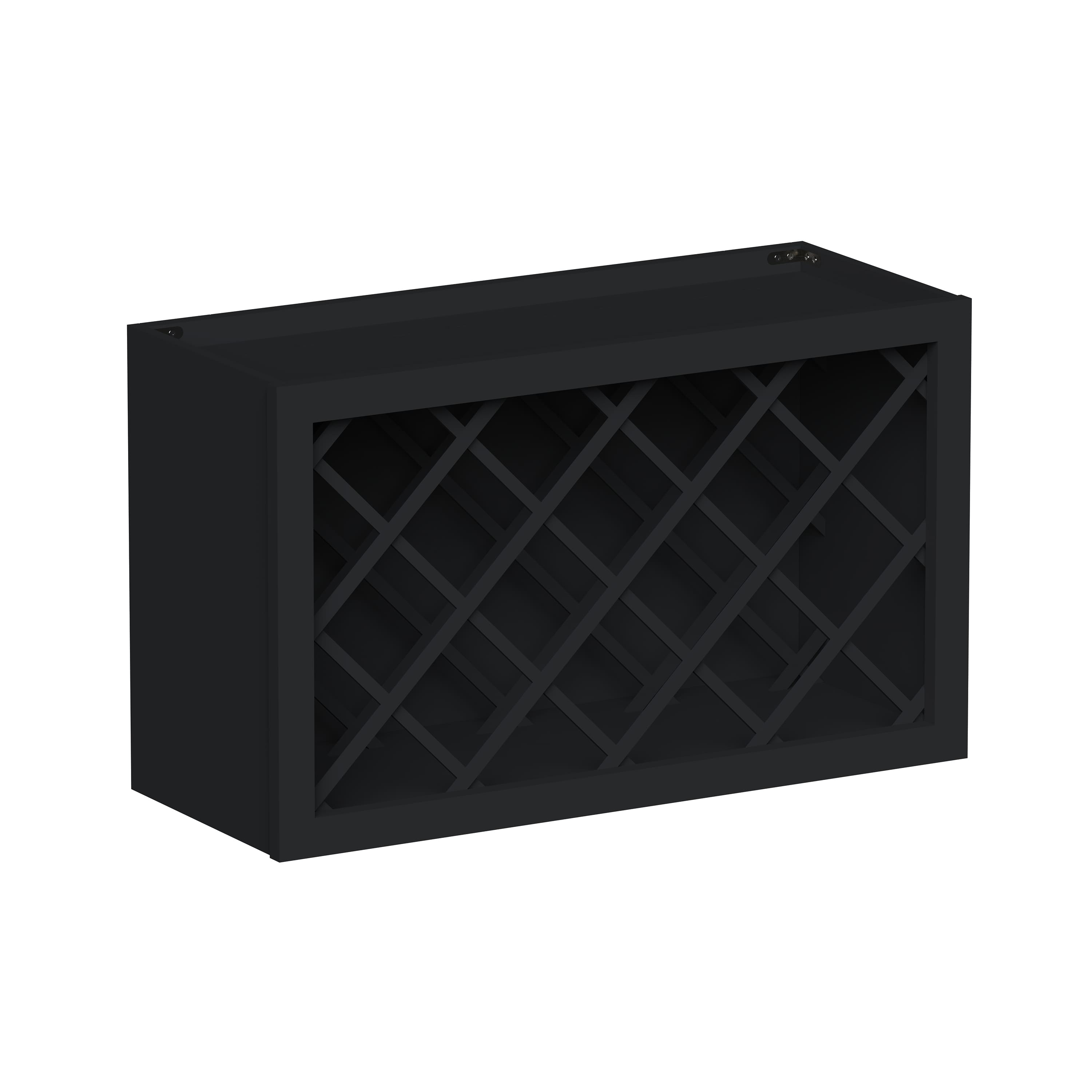 Slim Ebony Black Shaker RTA 30"W x 18"H x 12"D Wine Rack Wall Cabinet