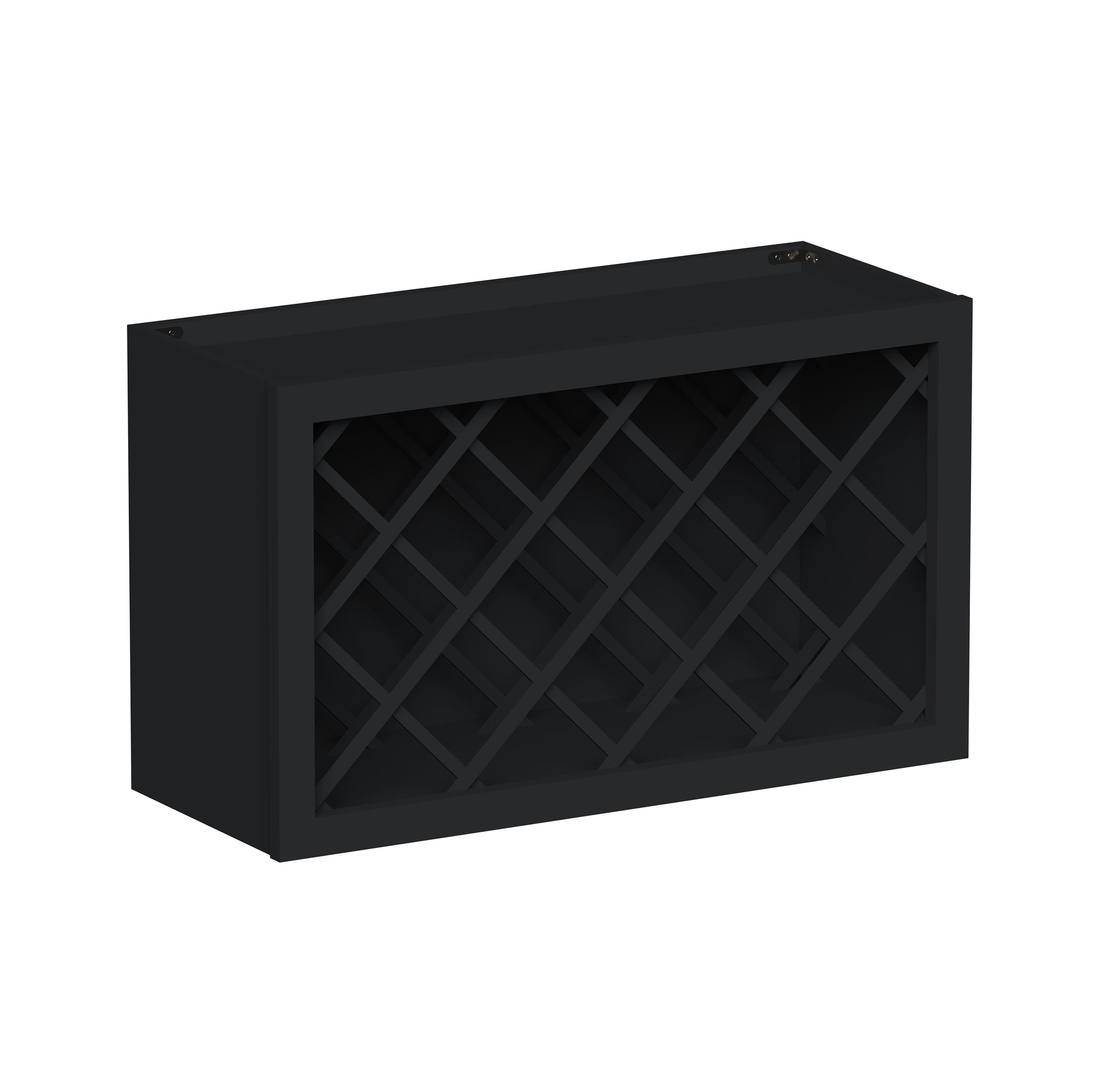 Slim Ebony Black Shaker RTA 30"W x 18"H x 12"D Wine Rack Wall Cabinet