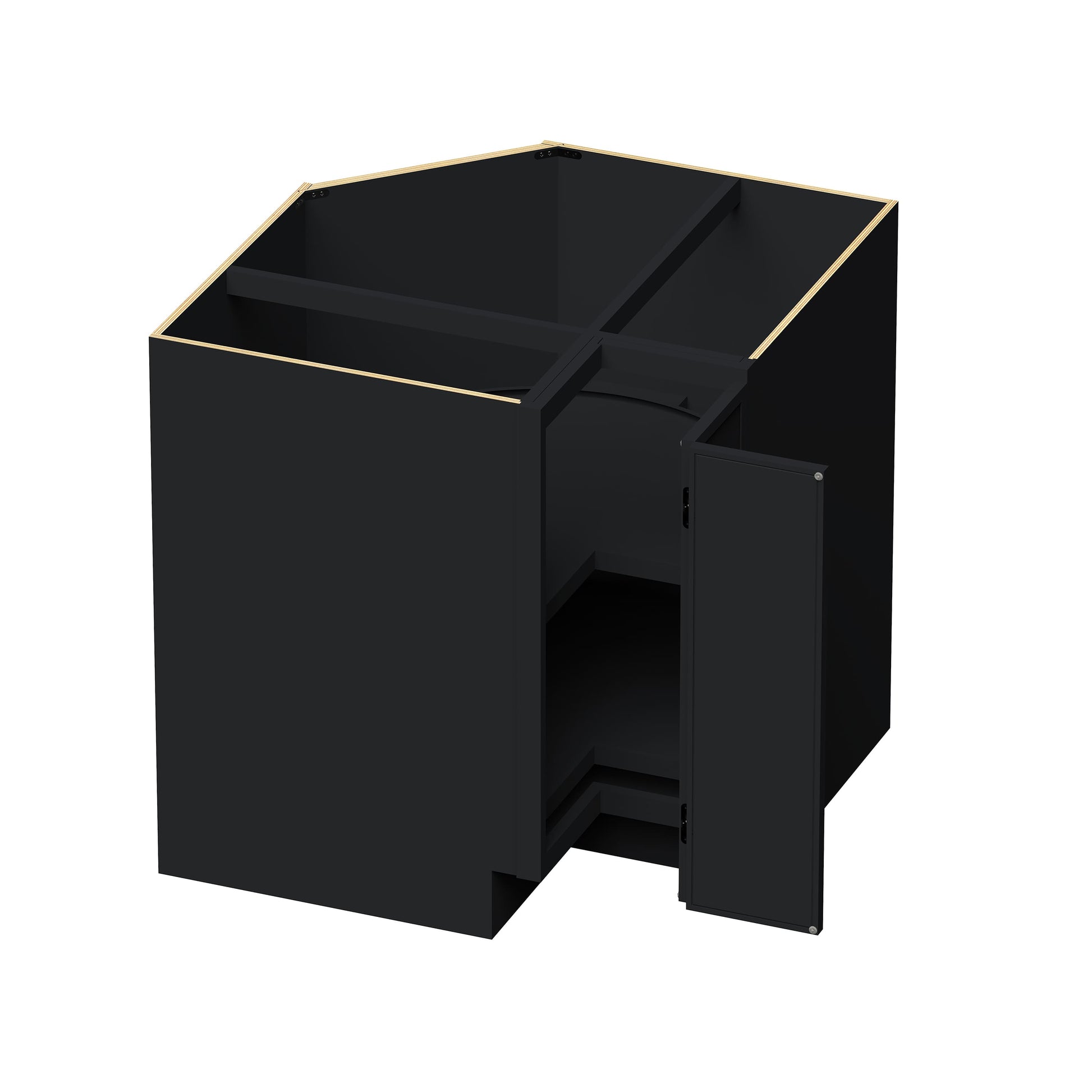 Slim Ebony Black Shaker RTA 33"/36"W x 34.5"H x 24"D Lazy Susan Base Cabinet