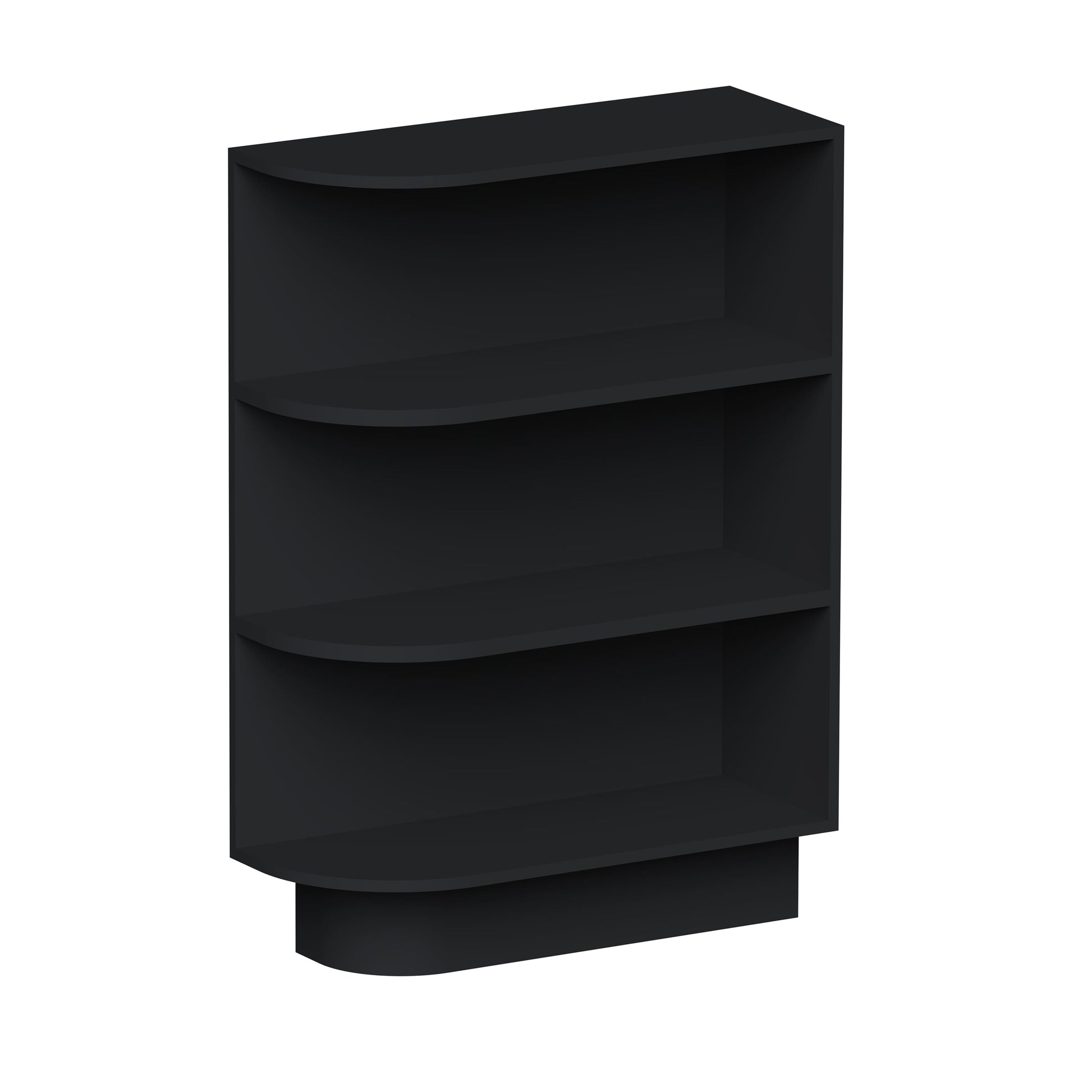 Slim Ebony Black Shaker RTA 9"W x 34.5"H x 24"D Base End Shelf with 4 Layers