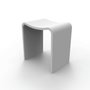 Solid Surface U-Shaped Shower Stool in Matte White / Matte Black