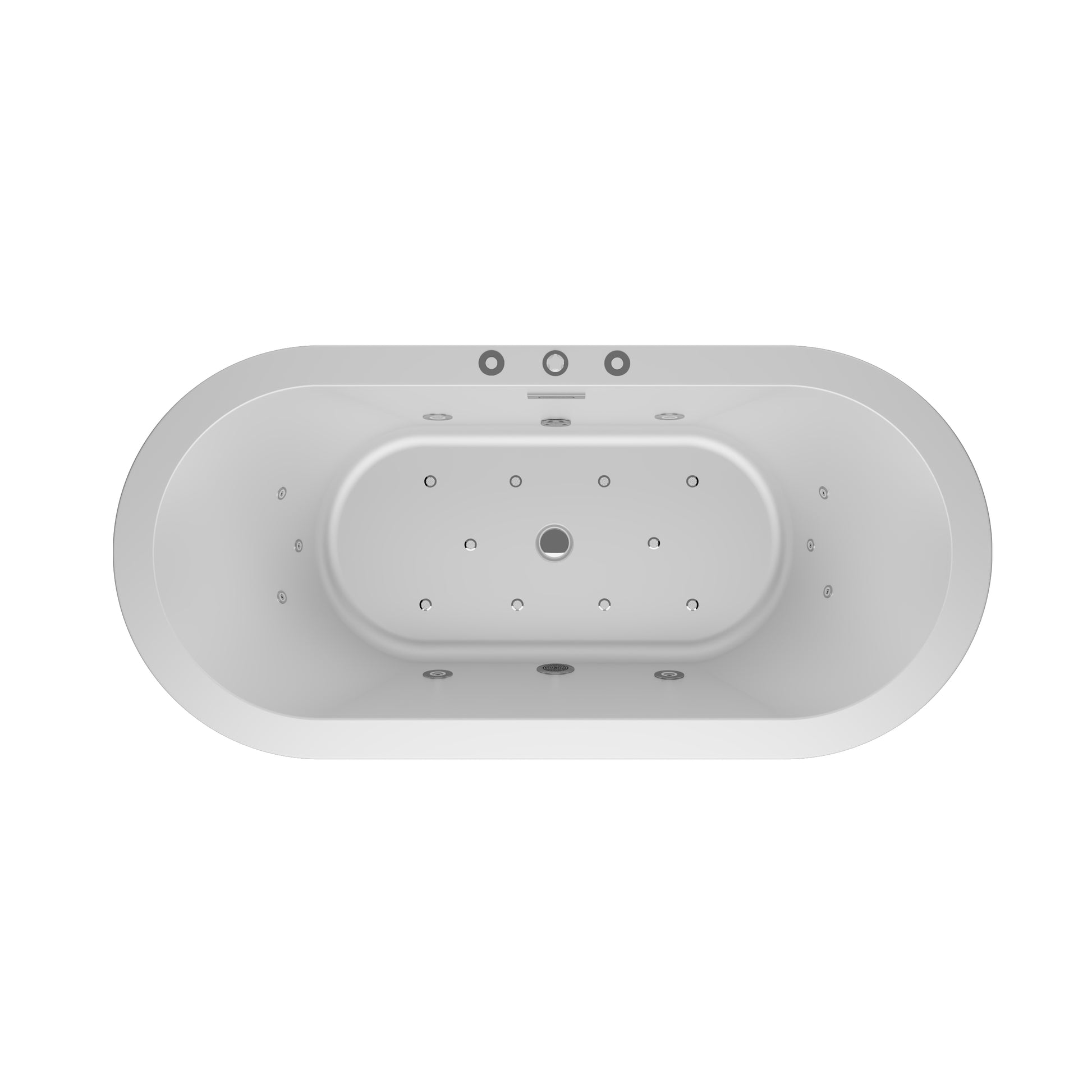 CasaCrylic 67" Luxury Freestanding Oval Whirlpool Baths with Dual Jet Therapy & Chromotherapy Lighting