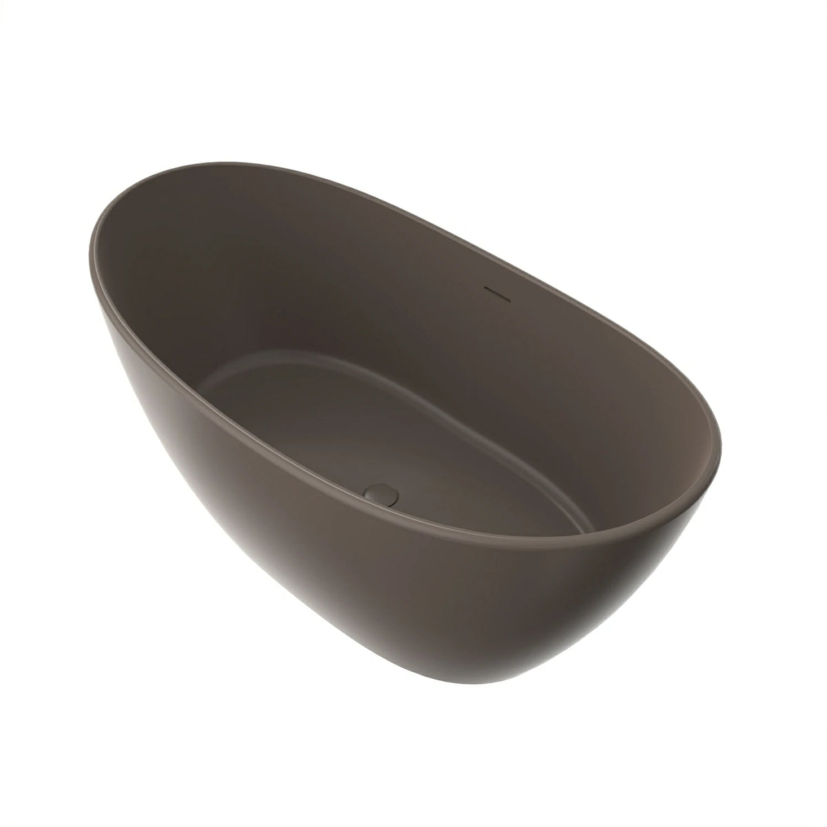 61" Solid Surface Freestanding Soaking Bathtub for Small to Medium Bathrooms