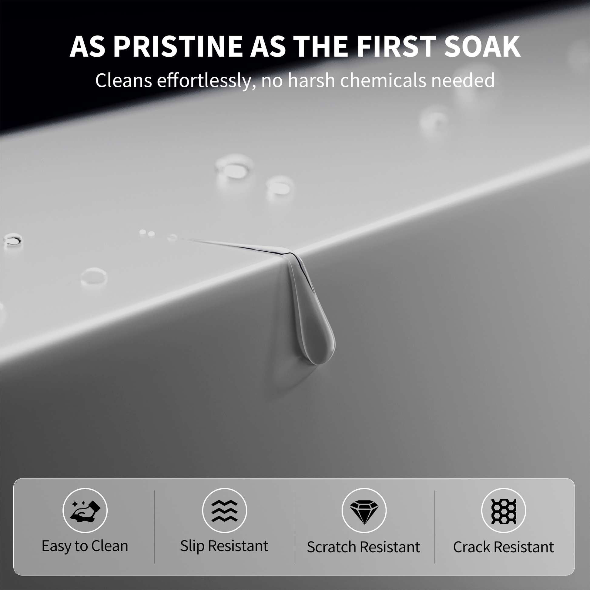 65" Freestanding Solid Surface Bathtub with Overflow, Pop-up Drain andSanding Sponge